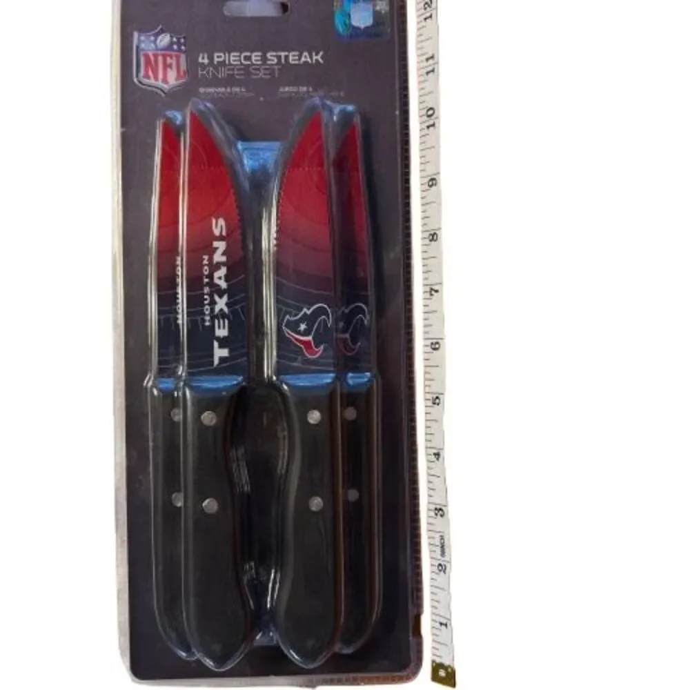 Houston Texans NFL Steak Knife Set 4pc Sports Vault New Gift Tailgate Man Cave